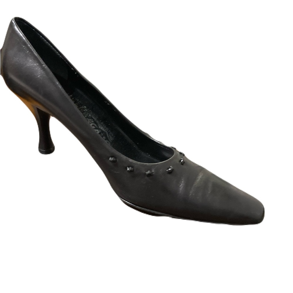 Salvatore Ferragamo Black Studded Heels